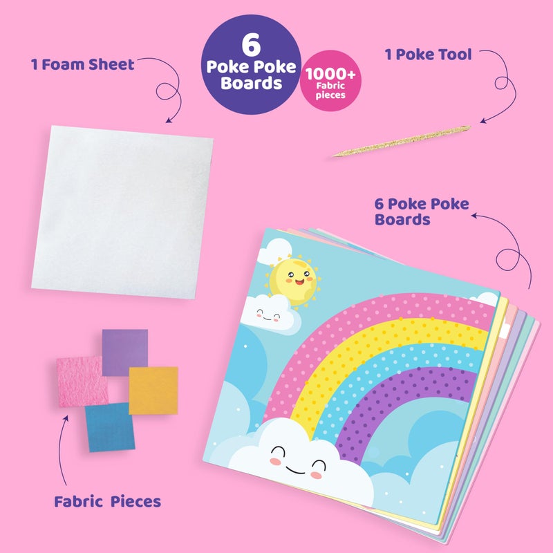 jackinthebox Poke Poke Art for Kids - Unicorns  Mermaids  Princess  and Cupcakes  Mess-Free Sewing Art for Kids  Toys for Girls and Boys Ages 4 5 6 7 8  Great Gift for Kids  DIY Creative Activity - Image 2